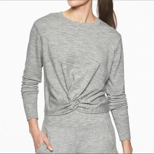 Athleta Twist Front Coaster Sweatshirt Heather Gray Size Small